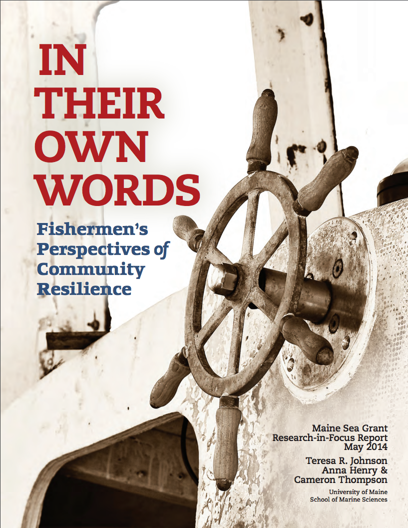 Cover of In Their Own Words report, shows a ship steering wheel.
