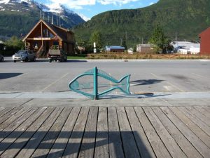 bicycle rack in the shape of a fish