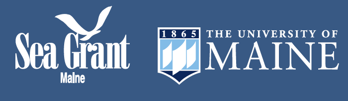 Maine Sea Grant & UMaine Horizontal logo pairing for dark backgrounds