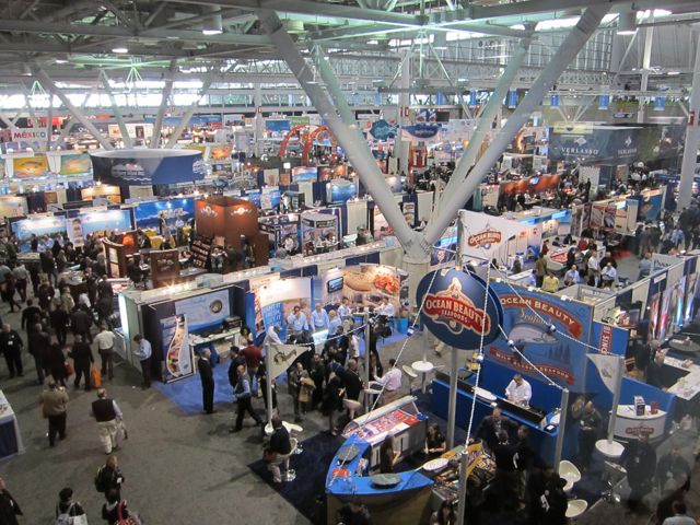 aerial image of the boston seafood show