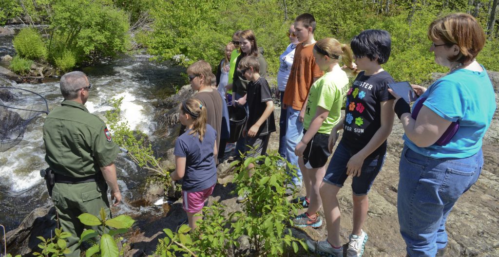 A group of school children