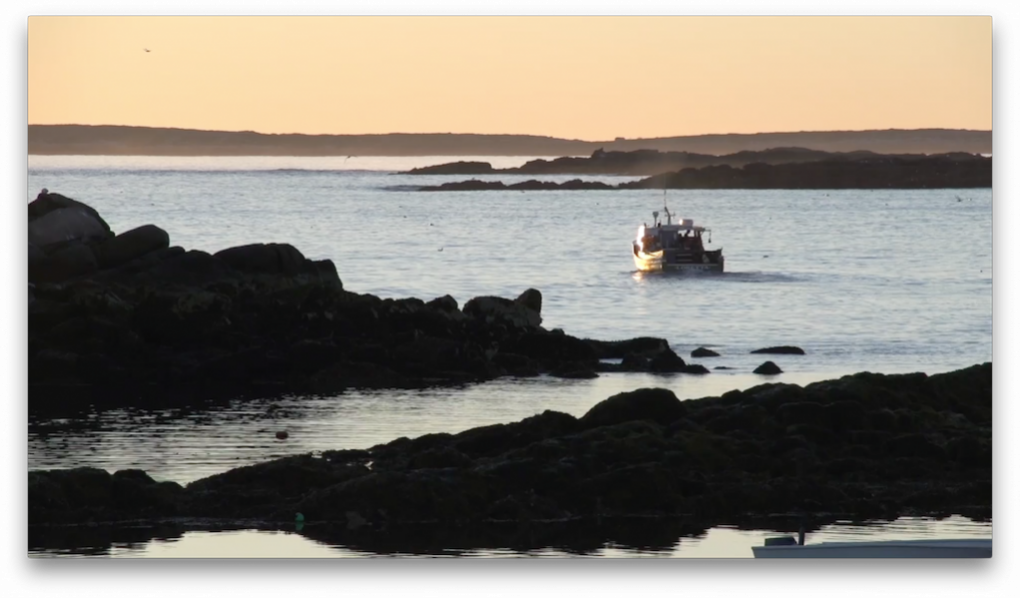 Photo of a lobster boat on the Maine Coast