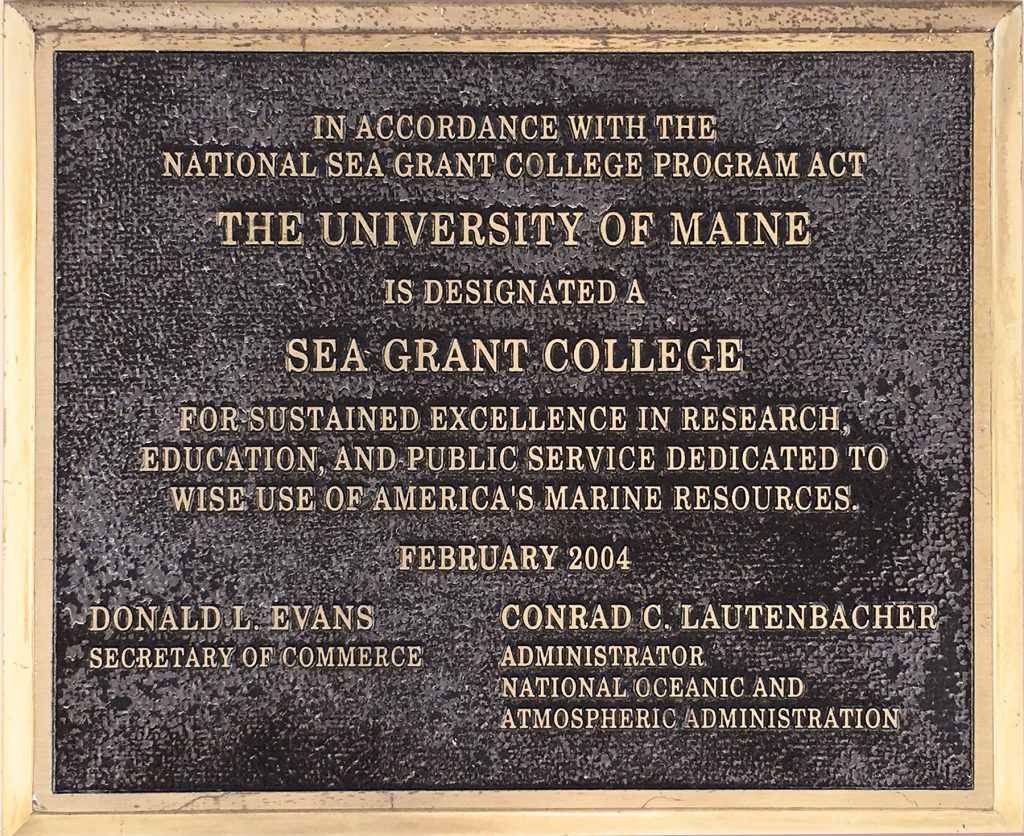 Bronze plaque of the Sea Grant program