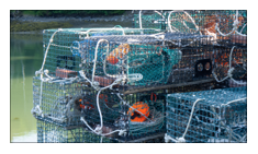 stacked lobster traps