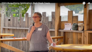 Still from the Red Cloak Tours youtube video from the Buoy Maine celebration 2021. Click to watch video.