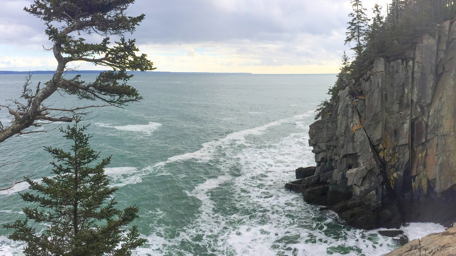 Rocky overlook of Maine waters.