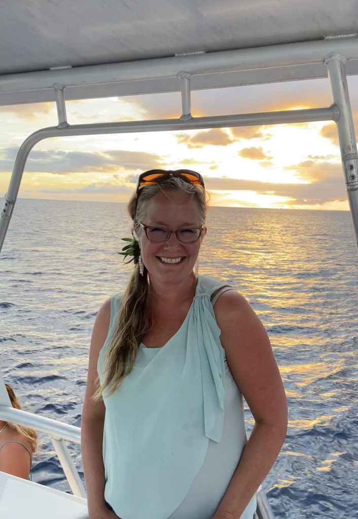 Keri Kaczor enjoys a Waikiki sunset cruise.