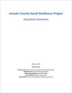 Cover Image of Lincoln County Social Resilience Project Executive Summary